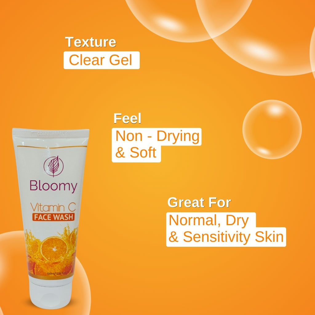 Bloomy Vitamin C face Wash - Vitamin C Face Wash For Brighter and Glowing Skin