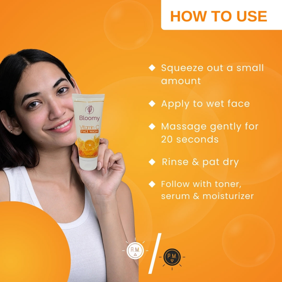 Bloomy Vitamin C face Wash - Vitamin C Face Wash For Brighter and Glowing Skin